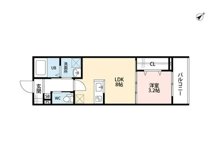 ROBOT HOME千早(1LDK/3階)の間取り写真