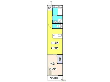 ヴェルデ東久留米(1LDK/1階)の間取り写真