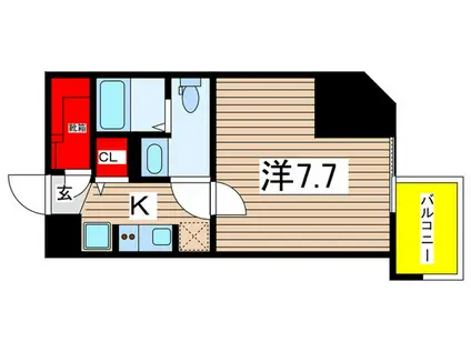 ドゥーエ西大島III(1K/5階)の間取り写真