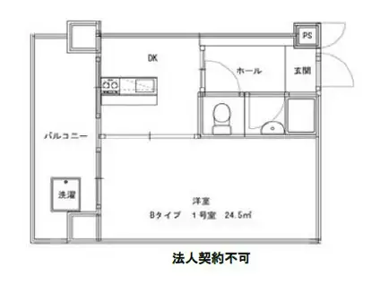 ネビュラステイナンバダイコク(1DK/3階)の間取り写真