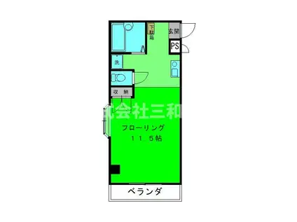 ベルソーナ北町(1K/4階)の間取り写真