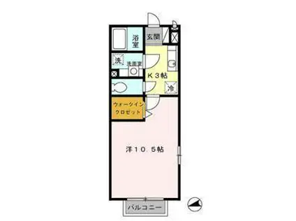 ファミール(1K/2階)の間取り写真