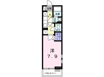 アラモードFII(1K/1階)の間取り写真