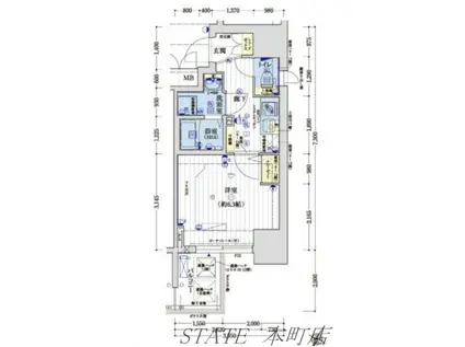 アクアプレイス江戸堀(1K/5階)の間取り写真