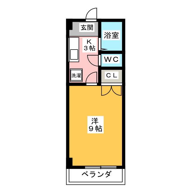 コーポドリーム(1K/4階)の間取り写真