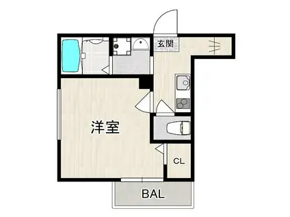 レ―ヴポルテ大成町(1K/1階)の間取り写真