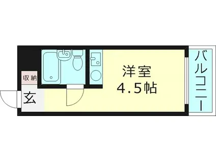 朝日プラザアクシス城東(ワンルーム/5階)の間取り写真