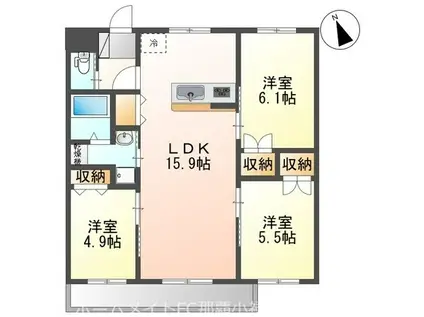 福木グランデ ヤブ(3LDK/4階)の間取り写真