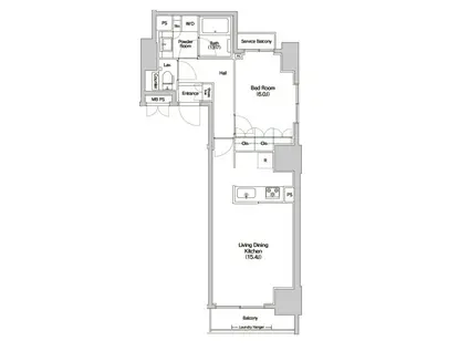 ハルーワ芝公園(1LDK/9階)の間取り写真