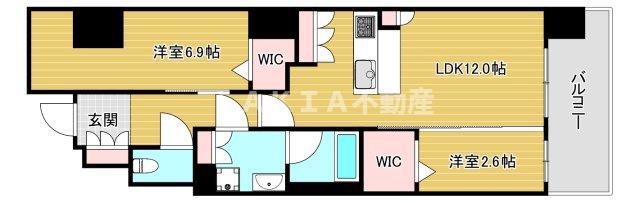 アーバネックス本町II(2LDK/5階)の間取り写真