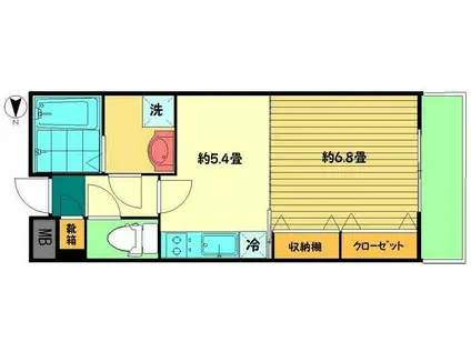 MALULANI成城(1DK/1階)の間取り写真