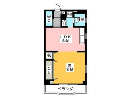 タウンコート常磐町(1DK/3階)の間取り写真