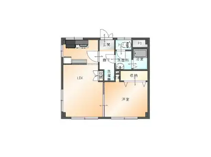 西開発ビル(1LDK/3階)の間取り写真