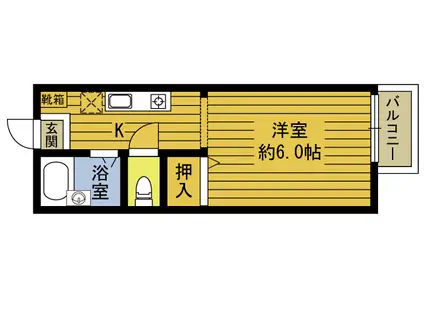 プレジール花の木B(1K/1階)の間取り写真