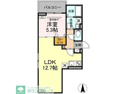 セレスティア南花畑IV(1LDK/3階)の間取り写真