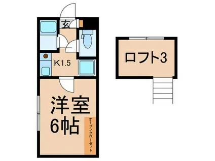 萬成サニーハイム(1K/2階)の間取り写真