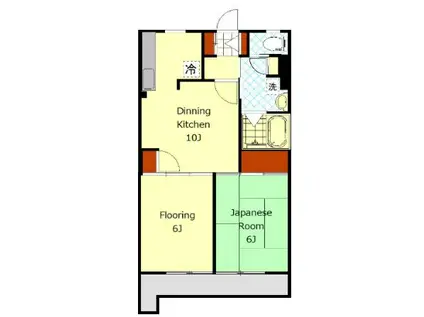 ムーンブリッジ千駄木(2DK/1階)の間取り写真