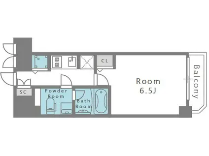 リーガル京町堀II(1K/3階)の間取り写真
