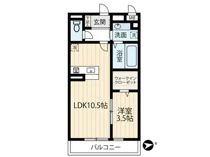 ブリオングロード(1LDK/3階)の間取り写真