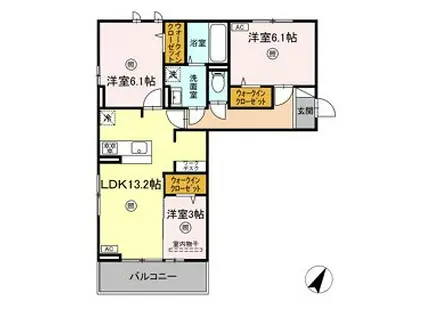 メゾン・ド・K S(3LDK/2階)の間取り写真