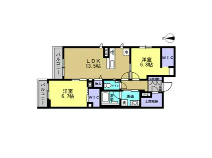 メゾン オルジュ(2LDK/2階)の間取り写真