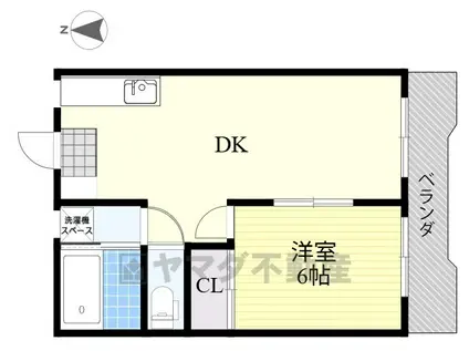 高砂ハイツ(1LDK/2階)の間取り写真