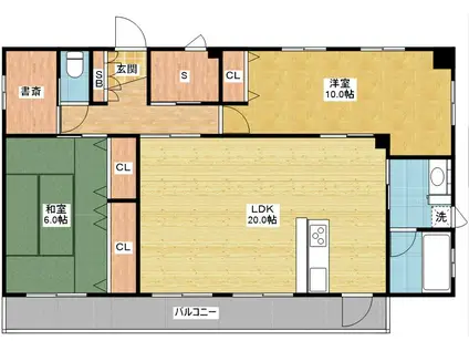 COCO覚王山(2SLDK/2階)の間取り写真