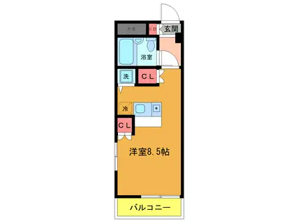 フェリーチェ行徳(ワンルーム/1階)の間取り写真