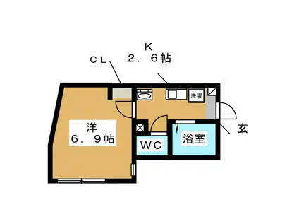 サンラファエル能見台(1K/1階)の間取り写真
