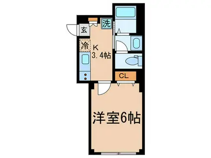 GRAND MAISON OHI(1K/1階)の間取り写真