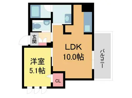 ARIETTA西宮(1LDK/4階)の間取り写真