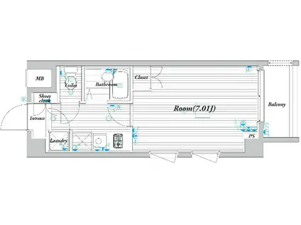 パレ・ホームズ西台(1K/2階)の間取り写真
