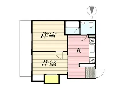 コンフォルトミナト(2K/1階)の間取り写真