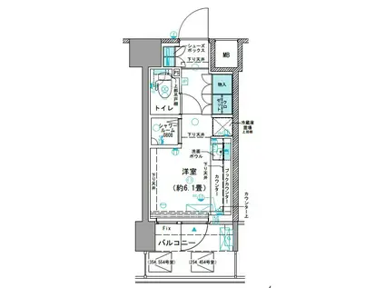 コムレジ赤羽 学生棟(ワンルーム/4階)の間取り写真