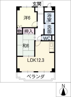 第1吉田マンション(2LDK/2階)の間取り写真