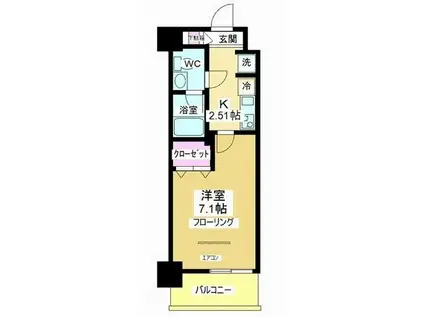 アルファコート川越通町(1K/2階)の間取り写真