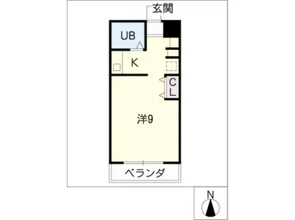 長谷川マンション(ワンルーム/2階)の間取り写真