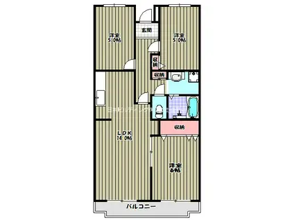 ライゼックス富田林(3LDK/1階)の間取り写真