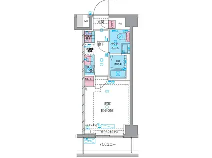 GENOVIAお花茶屋IISKYGARDEN(1K/5階)の間取り写真