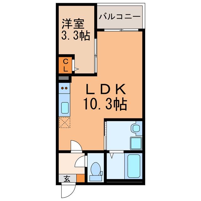 JACK ONOI(1LDK/1階)の間取り写真