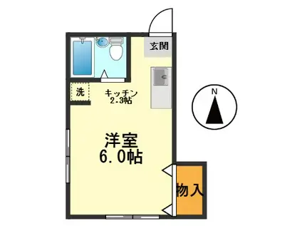 IKU LAND KOIWA(ワンルーム/2階)の間取り写真