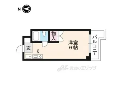 ボーン宇治 Ⅱ号館(1K/6階)の間取り写真