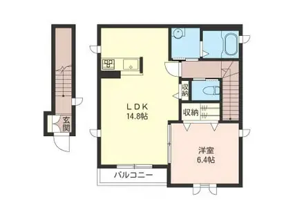 エスポワール(1LDK/2階)の間取り写真