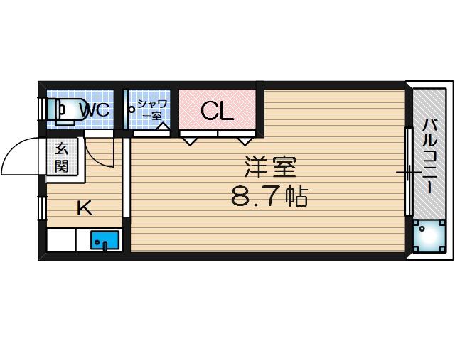 プレザント総持寺(1K/4階)の間取り写真