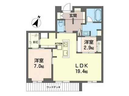 メゾン デゾール(1SLDK/1階)の間取り写真