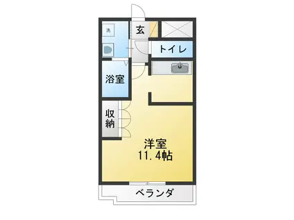 グランディール(1K/2階)の間取り写真