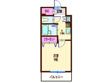 スカイコートヴィーダ五反田ウエスト(1K/3階)の間取り写真