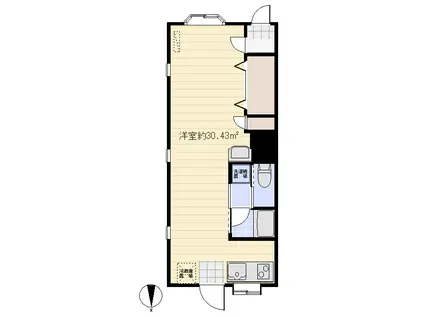 グリーンパーク館(ワンルーム/1階)の間取り写真