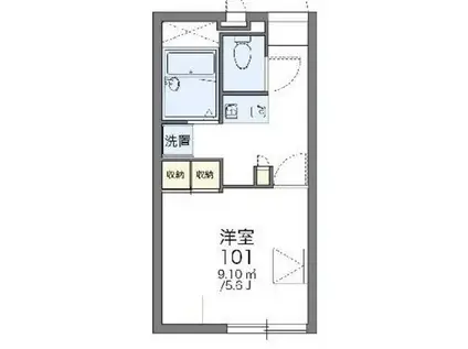 レオパレスホーヤII(1K/1階)の間取り写真