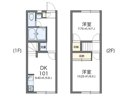 ドリーム・エイト(2DK/1階)の間取り写真